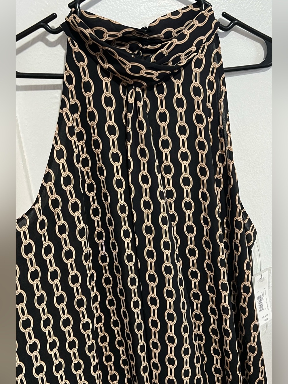 NWT Worthington Black & Beige Chain-Print Midi Dress Size XXL - Picture 4 of 8